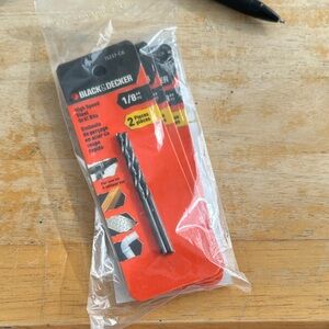 4/$20 Black & Decker 1/8" High Speed Drill Bit NWT